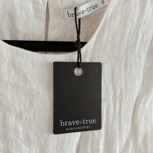 Brave & True 100% Linen Maxi Dress - Smocked Back - Adjustable, White XS